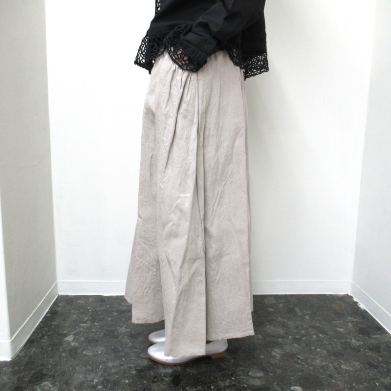 ina  リネンギャザーポケット ウエストゴムスカート /SGY12 【日本製】